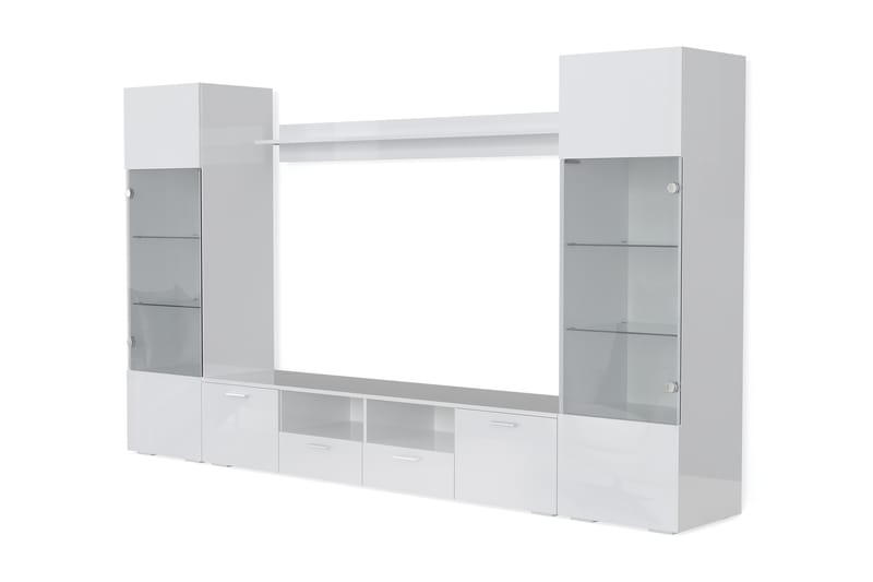 Tv-Möbelset Rhue 41x260 cm - Glas/Vit - Möbler - TV- & Mediamöbler - TV-möbelset