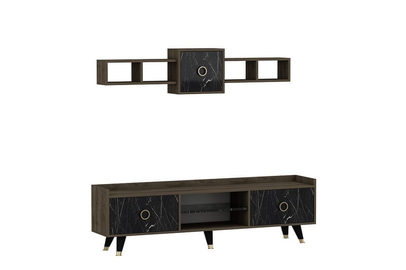 Tv-möbelset Rosanda 180 cm - Natur/Svart - Möbler - TV- & Mediamöbler - TV-möbelset