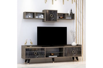 Tv-möbelset Rosanda 180 cm - Natur/Svart - Möbler - TV- & Mediamöbler - TV-möbelset