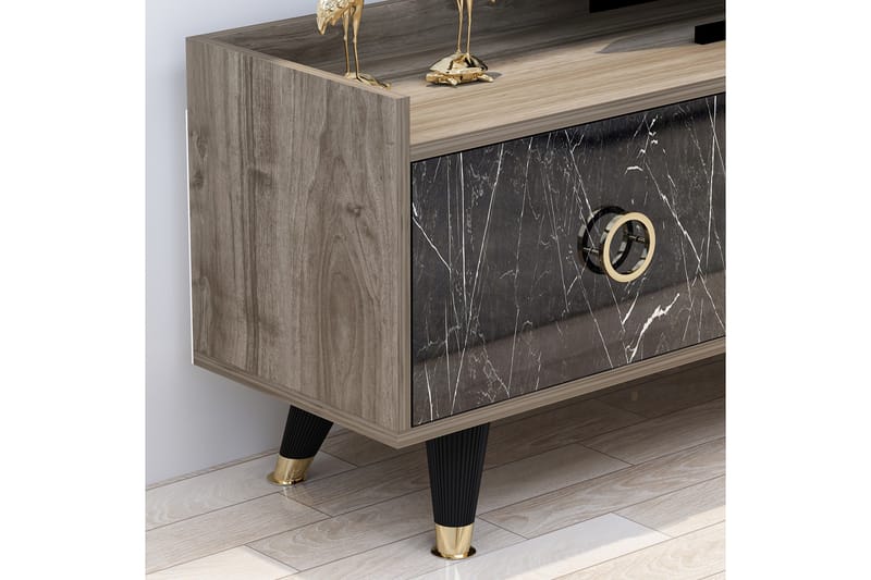 Tv-möbelset Rosanda 180 cm - Natur/Svart - Möbler - TV- & Mediamöbler - TV-möbelset