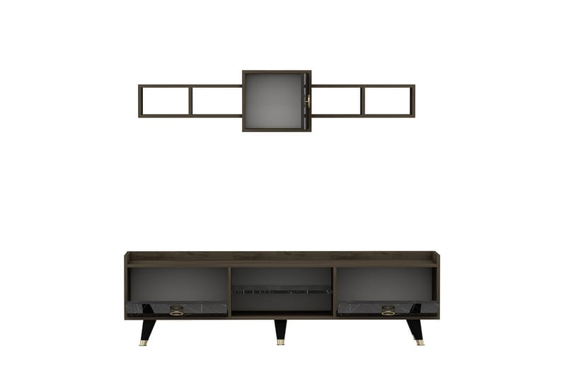Tv-möbelset Rosanda 180 cm - Natur/Svart - Möbler - TV- & Mediamöbler - TV-möbelset