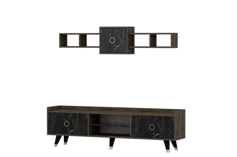 Tv-möbelset Rosanda 180 cm - Natur/Svart - Möbler - TV- & Mediamöbler - TV-möbelset