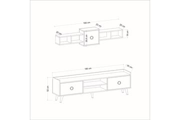 Tv-möbelset Rosanda 180 cm - Natur/Svart - Möbler - TV- & Mediamöbler - TV-möbelset