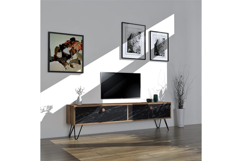 Tv-möbelset Sidenia 160 cm - Svart - Möbler - TV- & Mediamöbler - TV-möbelset