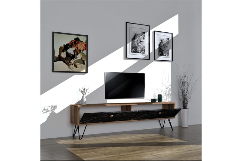 Tv-möbelset Sidenia 160 cm - Svart - Möbler - TV- & Mediamöbler - TV-möbelset