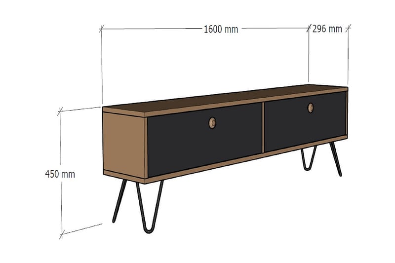 Tv-möbelset Sidenia 160 cm - Svart - TV-möbelset