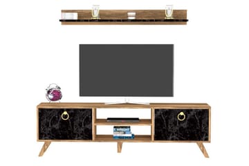 Tv-möbelset Slivea 160 cm - Mörkbrun - Möbler - TV- & Mediamöbler - TV-möbelset