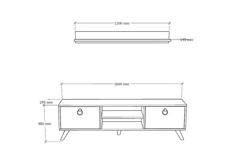 Tv-möbelset Slivea 160 cm - Mörkbrun - Möbler - TV- & Mediamöbler - TV-möbelset