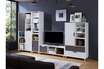 Tv-möbelset Takeshi 120 cm - Vit/Grå - Möbler - TV- & Mediamöbler - TV-möbelset