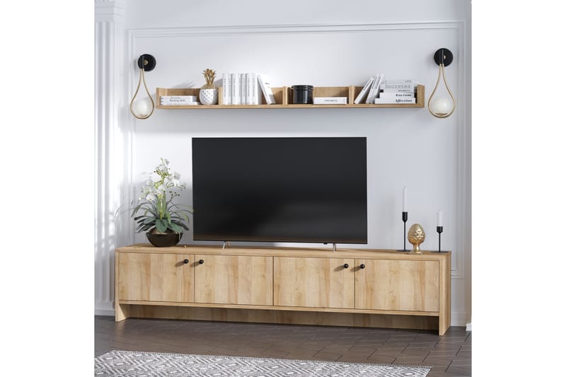 Tv-möbelset Tessari 180 cm - Natur/Brun - TV-möbelset