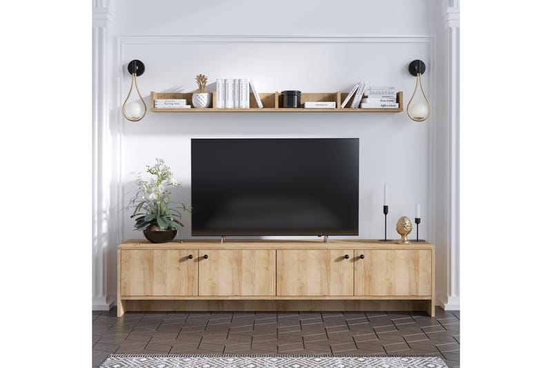 Tv-möbelset Tessari 180 cm - Natur/Brun - Möbler - TV- & Mediamöbler - TV-möbelset
