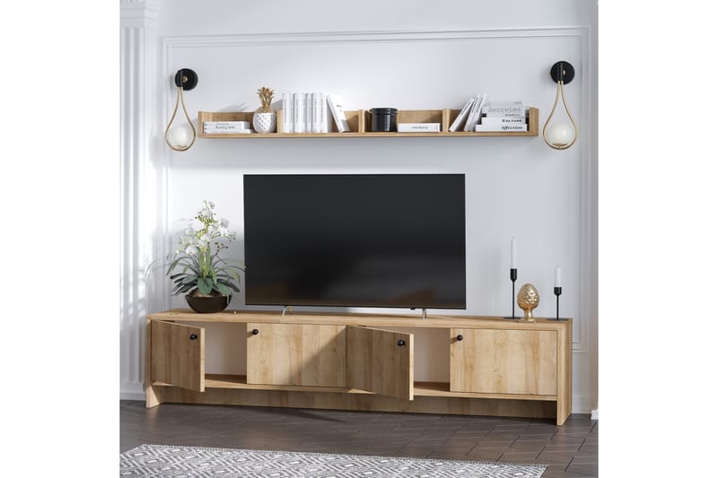 Tv-möbelset Tessari 180 cm - Natur/Brun - Möbler - TV- & Mediamöbler - TV-möbelset