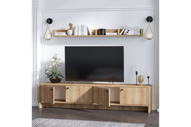 Tv-möbelset Tessari 180 cm - Natur/Brun - TV-möbelset