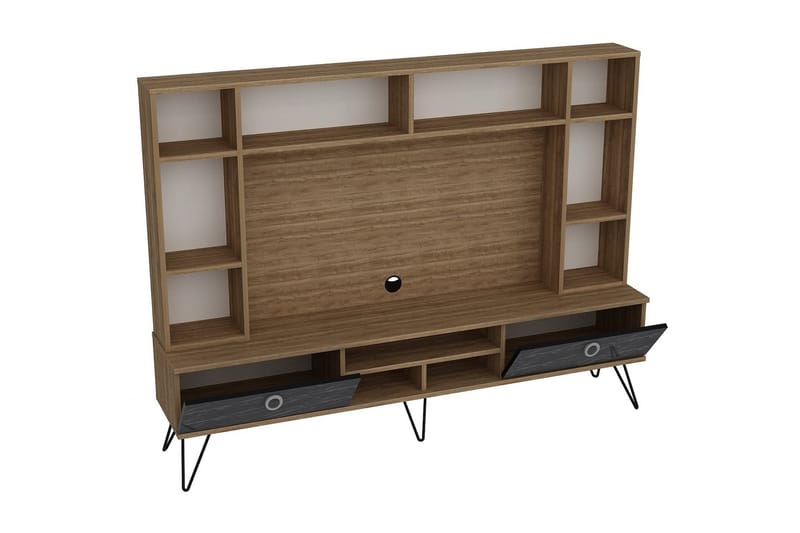 TV-Möbelset Tomoe 180 cm - Valnöt|Svart - Möbler - TV- & Mediamöbler - TV-möbelset