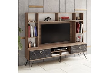 TV-Möbelset Tomoe 180 cm - Valnöt|Svart - Möbler - TV- & Mediamöbler - TV-möbelset