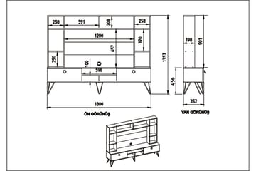 TV-Möbelset Tomoe 180 cm - Valnöt|Svart - Möbler - TV- & Mediamöbler - TV-möbelset