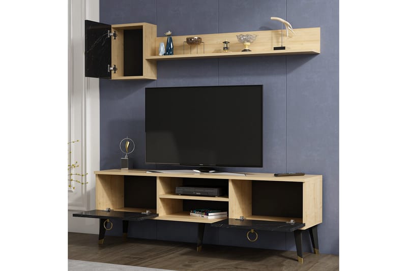 Tv-möbelset Urgby 150x50 cm - Blå - TV-möbelset