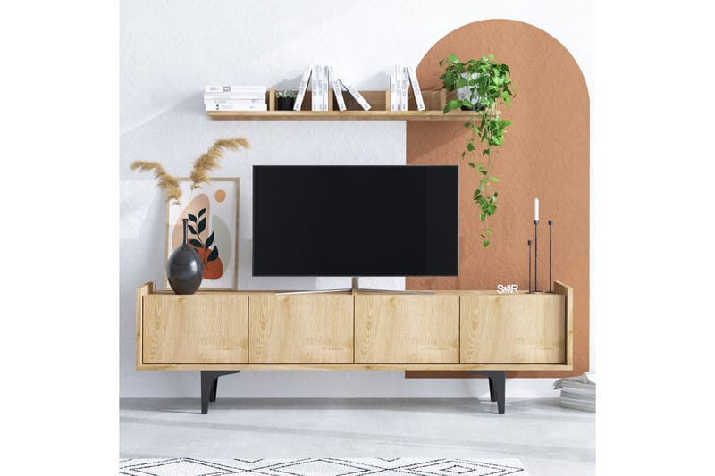Tv-möbelset Urgby 150x57 cm - Blå - TV-möbelset