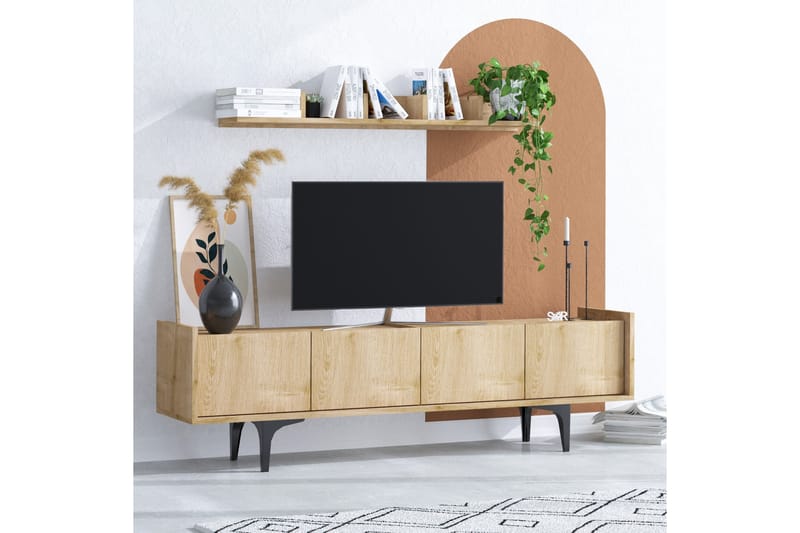 Tv-möbelset Urgby 150x57 cm - Blå - TV-möbelset