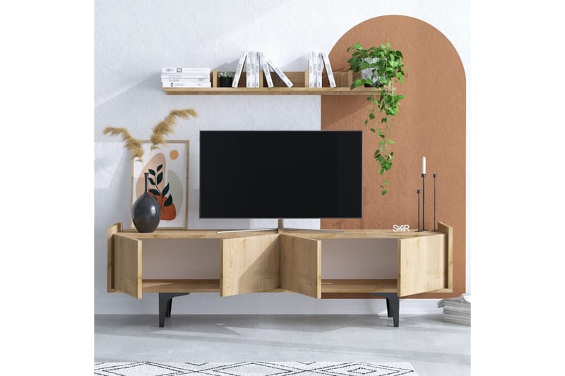 Tv-möbelset Urgby 150x57 cm - Blå - TV-möbelset