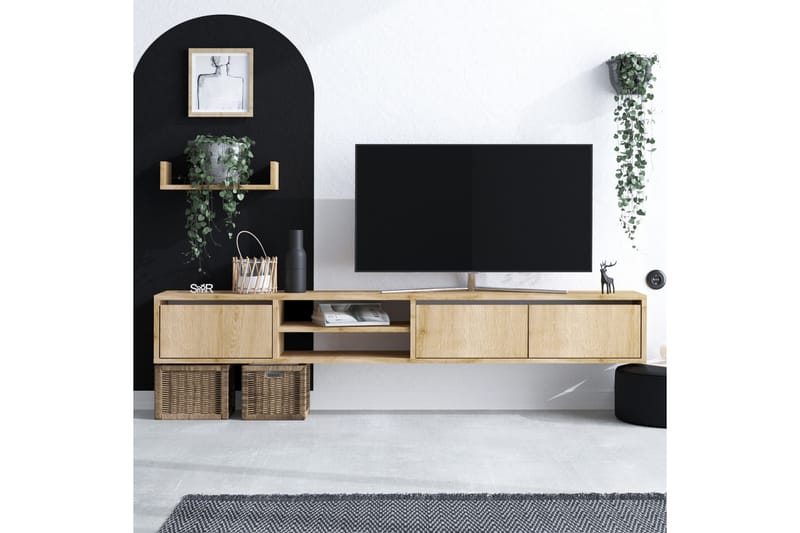 Tv-möbelset Urgby 180x25 cm - Blå - TV-möbelset
