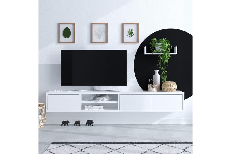 Tv-möbelset Urgby 180x25 cm - Vit - Möbler - TV- & Mediamöbler - TV-möbelset