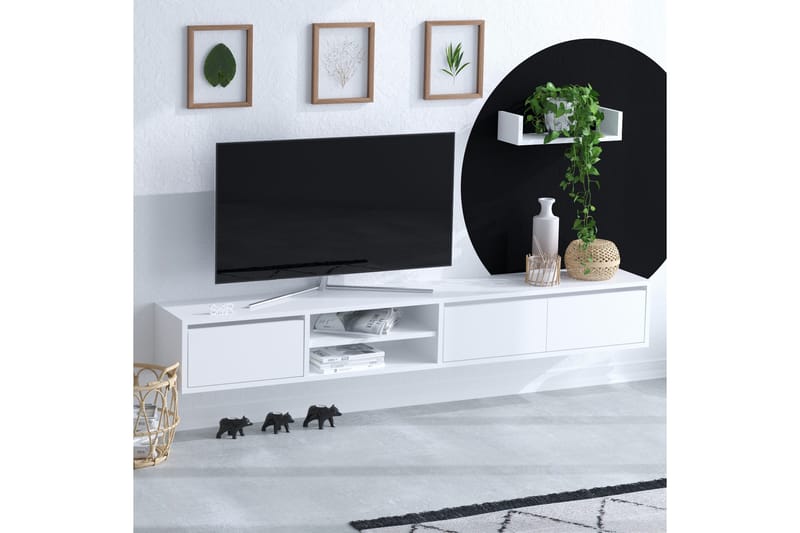 Tv-möbelset Urgby 180x25 cm - Vit - Möbler - TV- & Mediamöbler - TV-möbelset