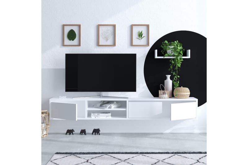 Tv-möbelset Urgby 180x25 cm - Vit - TV-möbelset