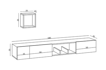 Tv-möbelset Urgby 180x25 cm - Vit - Möbler - TV- & Mediamöbler - TV-möbelset