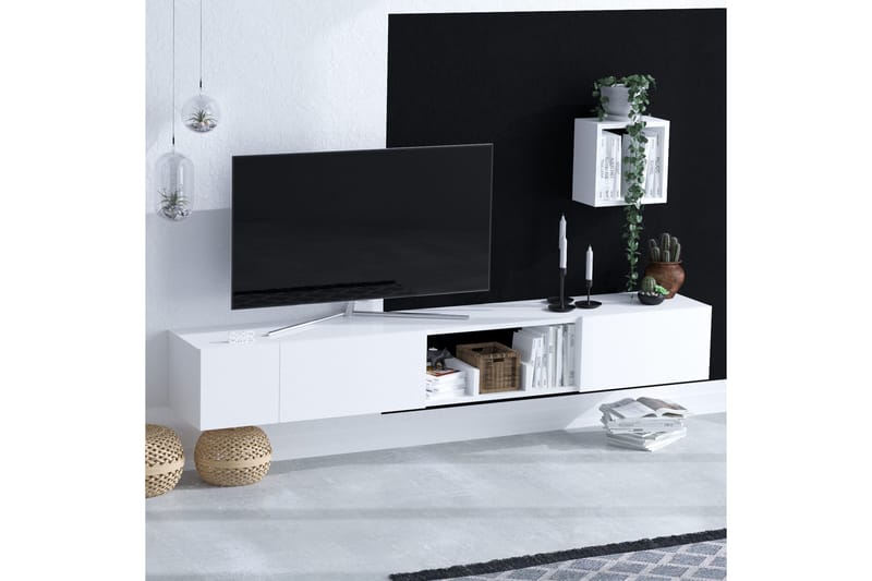 Tv-möbelset Urgby 180x25 cm - Vit - Möbler - TV- & Mediamöbler - TV-möbelset