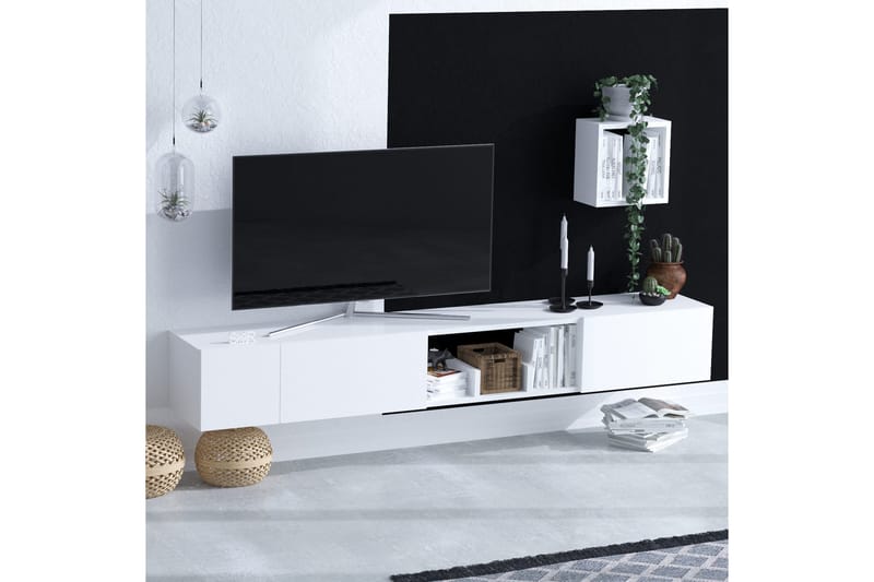 Tv-möbelset Urgby 180x25 cm - Vit - TV-möbelset