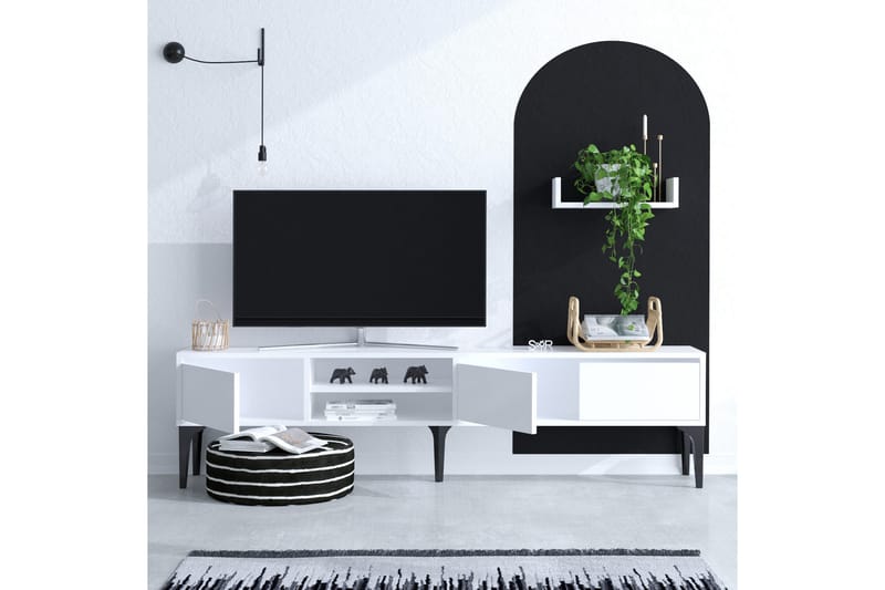 Tv-möbelset Urgby 180x50 cm - Vit - Möbler - TV- & Mediamöbler - TV-möbelset