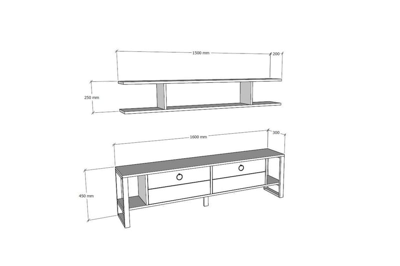 Tv-möbelset Violaceae 160x45 cm - Blå - Möbler - TV- & Mediamöbler - TV-möbelset