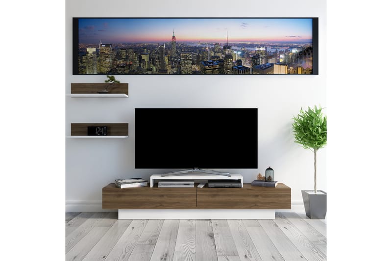 Tv-möbelset Violaceae 180x40 cm - Vit - TV-möbelset