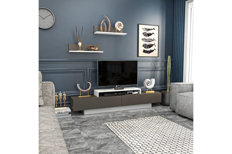 Tv-möbelset Violaceae 180x40 cm - Vit - Möbler - TV- & Mediamöbler - TV-möbelset
