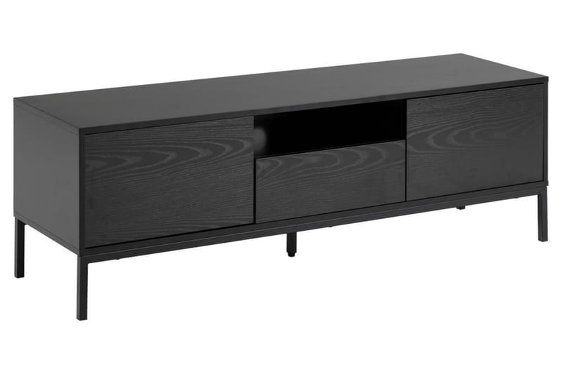 Tv-möbelset Walmon 140 cm 2 Dörrar + Låda - Svart/Matt Svart - Möbler - TV- & Mediamöbler - TV-möbelset