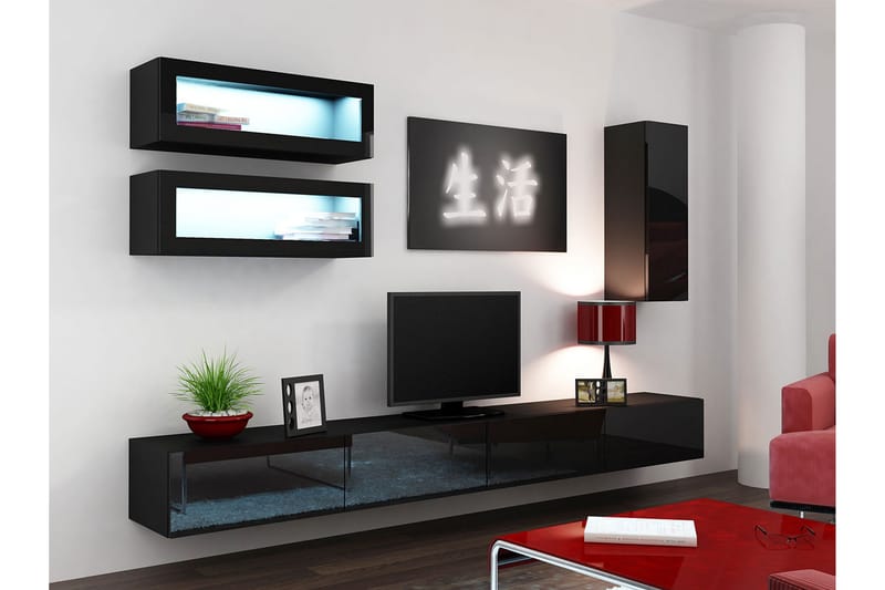 TV-möbelset Wishon 280x40x180 cm - Vit - TV-möbelset