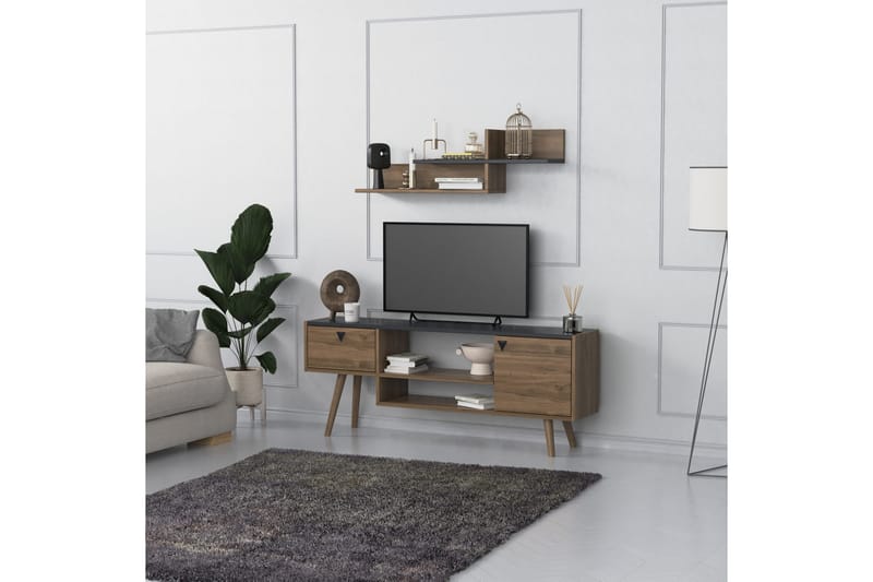 Tv-möbelset Zakkum 140x55 cm - Antracit - TV-möbelset