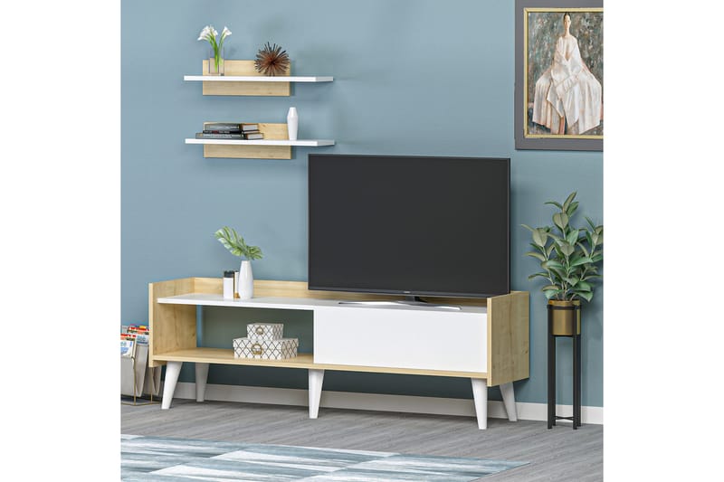 Tv-möbelset Zakkum 150x50,4 cm - Vit - TV-möbelset