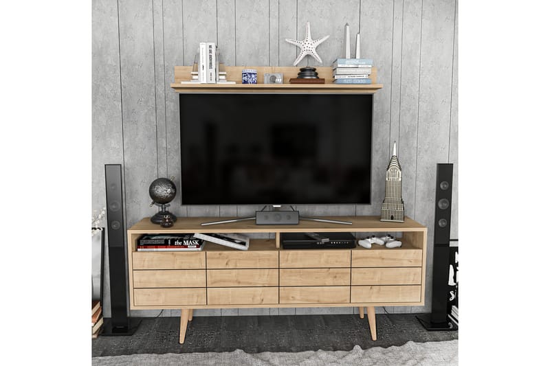 Tv-möbelset Zakkum 160x64,5 cm - Blå - TV-möbelset