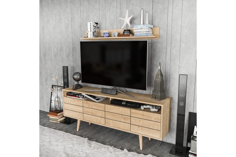 Tv-möbelset Zakkum 160x64,5 cm - Blå - TV-möbelset