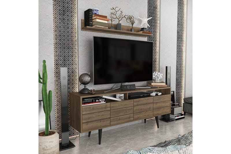 Tv-möbelset Zakkum 160x64,5 cm - Brun - Möbler - TV- & Mediamöbler - TV-möbelset