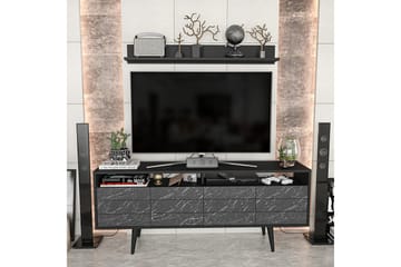 Tv-möbelset Zakkum 160x64,5 cm - Svart - Möbler - TV- & Mediamöbler - TV-möbelset