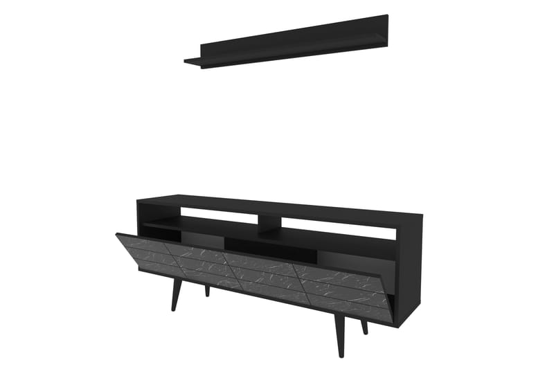 Tv-möbelset Zakkum 160x64,5 cm - Svart - Möbler - TV- & Mediamöbler - TV-möbelset