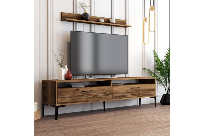 Tv-möbelset Zakkum 180x47 cm - Brun - TV-möbelset