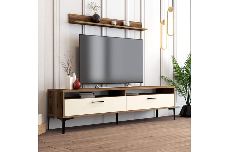 Tv-möbelset Zakkum 180x47 cm - Brun - TV-möbelset