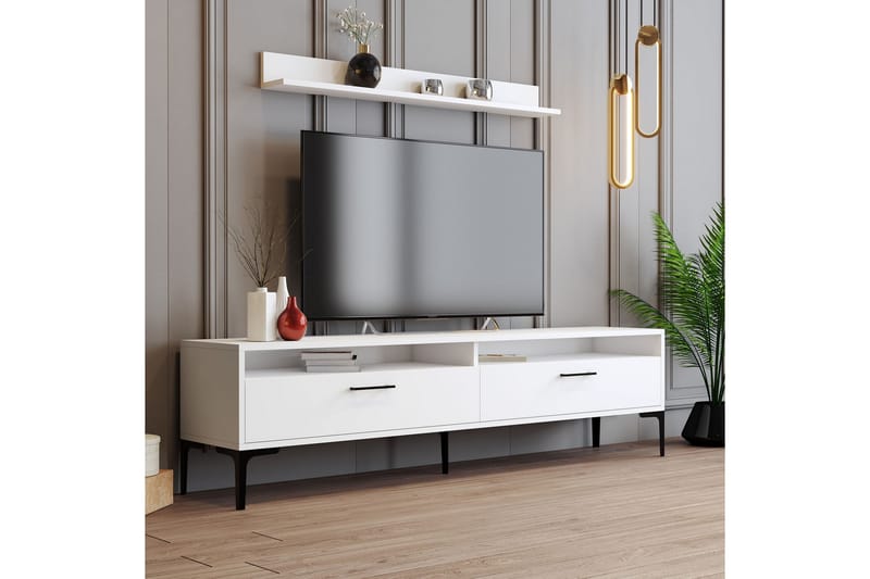 Tv-möbelset Zakkum 180x47 cm - Vit - TV-möbelset