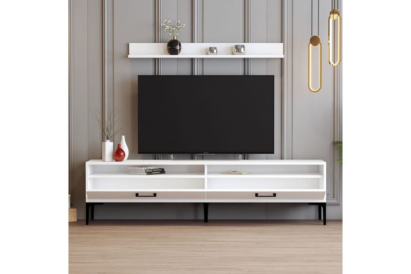 Tv-möbelset Zakkum 180x47 cm - Vit - TV-möbelset