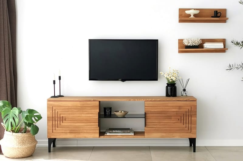 Tv-möbelset Zakkum 50x15 cm - Brun - Möbler - TV- & Mediamöbler - TV-möbelset