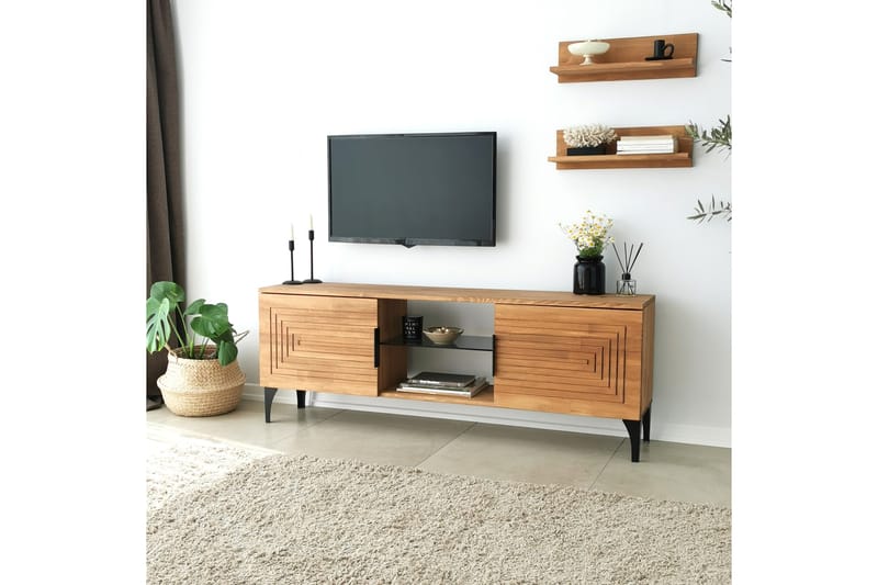 Tv-möbelset Zakkum 50x15 cm - Brun - TV-möbelset